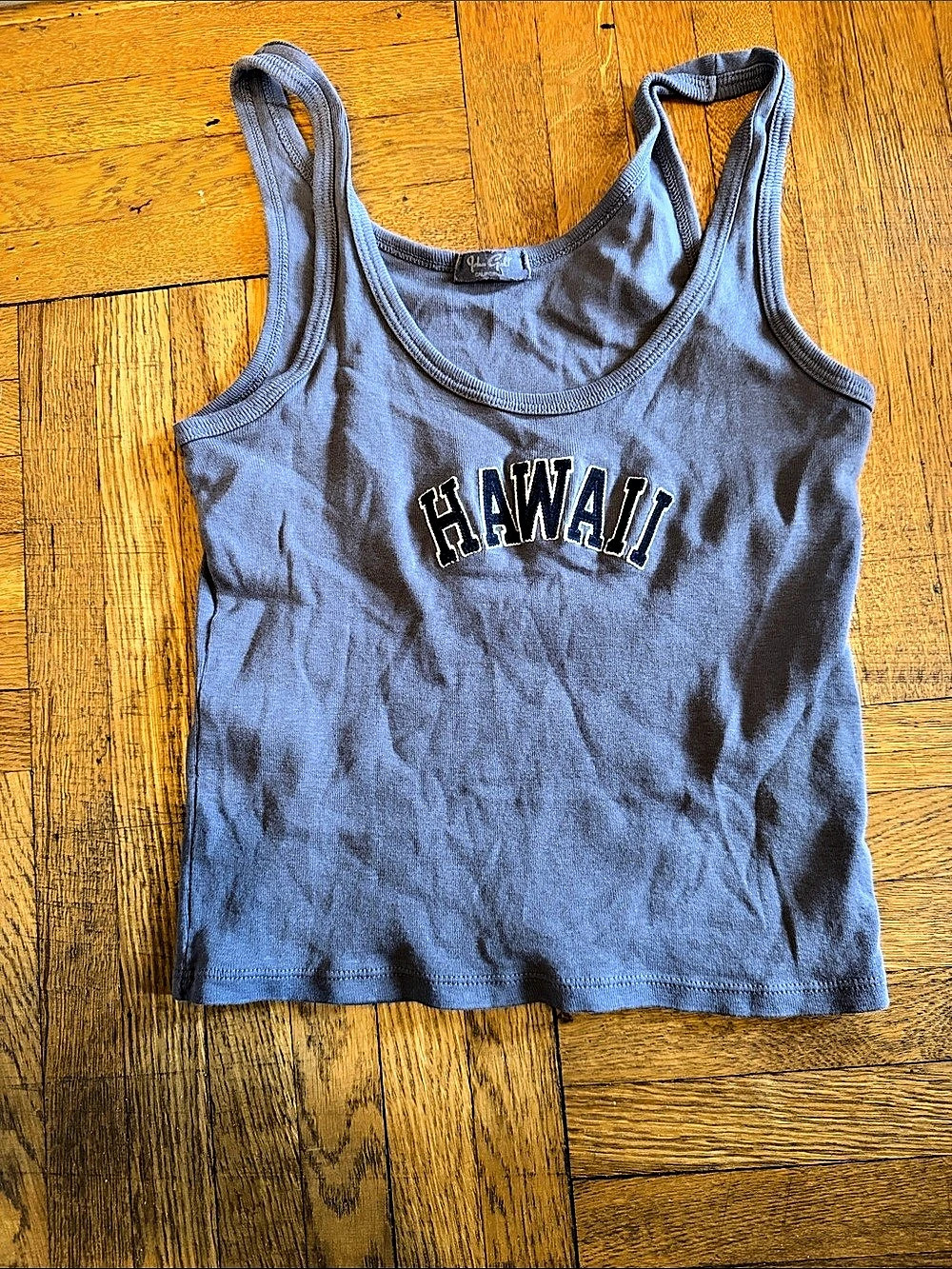 John Gailt Hawaii Graphic Tank Top Blue Tank Top
